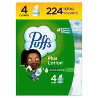 PuƯs Plus Lotion 2-Ply Facial Tissue Cube Box 56 ct ea - 4 pk