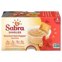 Sabra Gluten Free Roasted Red Pepper Hummus Single Cups - 6 ct