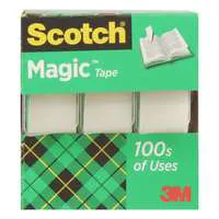 3M Scotch Magic Tape with Dispenser .75 X 300 Inch ea - 3 pk