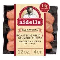 Aidells Natural Garlic & Gruyere Cheese Smoked Chicken Sausage - 4 ct