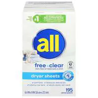 all Free & Clear Dryer Sheets