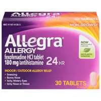 Allegra Indoor/Outdoor Allergy Relief 24hr 180mg Tablets