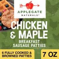 Applegate Naturals Maple & Chicken Breakfast Sausage Patties - 6 ct Frozen