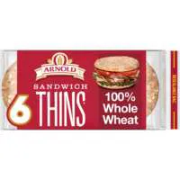 Arnold Whole Grain 100% Whole Wheat Seeded Sandwich Thins Pre-Sliced 6 ct