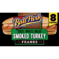 Ball Park Bun Size White Meat Smoked Turkey Franks - 8 ct