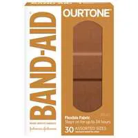 Band-Aid Bandages Ourtone Flexible Fabric Assorted Sizes BR45