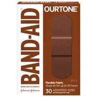 Band-Aid Bandages Ourtone Flexible Fabric Assorted Sizes BR55