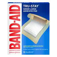 Band-Aid Tru-Stay Adhesive Pad Sheer Large All One Size