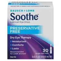 Bausch + Lomb Soothe Lubricant Eye Drops Preservative Free Single-Use