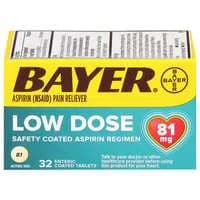 Bayer Low Dose Aspirin Regimen Pain Relief 81 mg Safety Coated Tablets