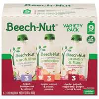 Beech-Nut Toddler Assorted Variety Pack Baby Food Pouches - 9 ct
