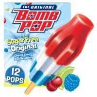 Bomb Pop Sugar Free Original Cherry Lime & Blue Raspberry Ice Pops - 12 ct