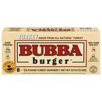 Bubba Burger All Natural 1/4 lb Turkey Burgers - 8 ct Frozen