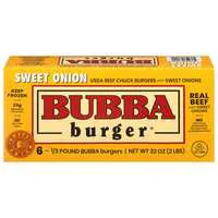 Bubba Burger Sweet Onion 1/3 lb Beef Chuck Patties - 6 ct Frozen