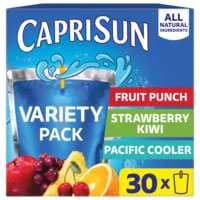 Capri Sun Juice Drink Pouches Variety (Punch/Strawberry/Pacific) - 30 pk