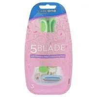 CareOne 5 Blade Disposable Razors with Moisture Halo Lubricating Strip