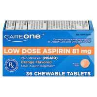 CareOne Low Dose Aspirin Regimen Pain Relief 81 mg Orange Chew Tablets