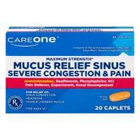 CareOne Sinus & Mucus Relief Caplets Maximum Strength