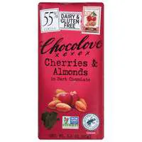 Chocolove Gluten Free Cherries/Almonds Dark Chocolate Candy Bar 55% Cocoa