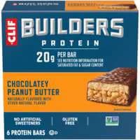 CLIF Builders Gluten Free Chocolate Peanut Butter 20g Protein Bars - 6 ct