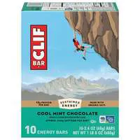 CLIF Cool Mint Chocolate Protein Energy Bars with CaƯeine - 10 ct