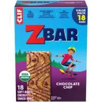 CLIF Zbar Organic Chocolate Chip Soft Baked Energy Snack Bars - 18 ct