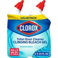 Clorox Toilet Bowl Cleaner Ocean Mist Clinging Bleach Gel - 2 ct