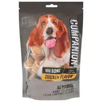 Companion Mini Bone Chicken Flavor Rawhide Free Dog Chews - 16 ct
