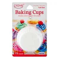 Crave Full Size White Baking Cups