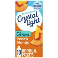Crystal Light Peach Mango Drink Mix Packets with CaƯeine - 10 ct