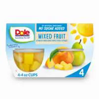 Dole No Sugar Added Mixed Fruit Cups in Stevia Sweetened Water - 4 ct
