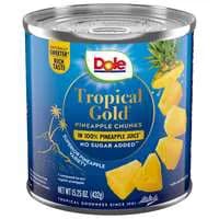 Dole No Sugar Added Tropical Gold Pineapple Chunks in Juice