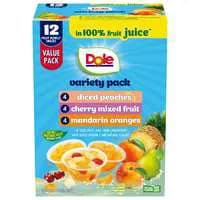 Dole Peaches Mixed Fruit & Oranges Variety Cups in Juice - 12 ct