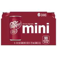 Dr Pepper Soda Mini - 6 pk