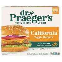 Dr. Praeger's Plant-Based Vegan California Veggie Burgers - 4 ct Frozen