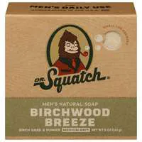 Dr. Squatch Men's Natural Birchwood Breeze Medium Grit Soap Bar