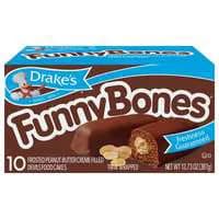 Drake's Funny Bones Devils Food Snack Cakes Frosted Peanut Butter - 10 ct