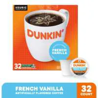 Dunkin' French Vanilla Flavored Medium Roast K-Cup CoƯee Pods