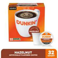 Dunkin Hazelnut Flavored Medium Roast K-Cup CoƯee Pods