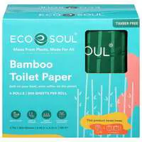 Eco Soul Bamboo Double Roll 3-Ply Toilet Paper Unscented - 4 ct
