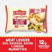 El Monterey Signature Meat Lovers Breakfast Burritos - 8 ct