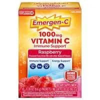 Emergen-C Raspberry Flavor 1000mg Vitamin C Fizzy Drink Mix