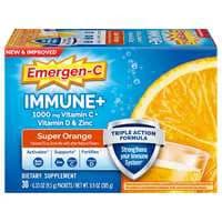 Emergen-C Super Orange Flavor Immune+ Packets - 30 ct