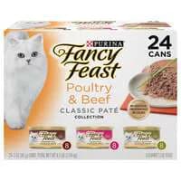 Fancy Feast Classic Pate Collection Poultry & Beef Wet Cat Food - 24 ct