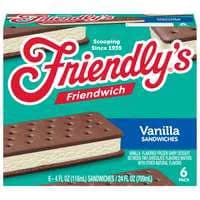 Friendly's Friendwich Vanilla Frozen Dairy Dessert Sandwiches - 6 ct