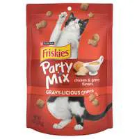 Friskies Party Mix Chicken Gravy-Licious Crunch Cat Treats