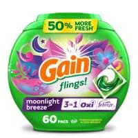 Gain Flings! Moonlight Breeze 3-in-1 Laundry Detergent Pacs - 60 ct