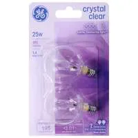 GE Decorative Light Bulb Globe Crystal Clear 25 Watt