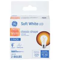 GE LED Classic Shape Bulbs Soft White 40w