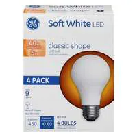 GE LED Classic Shape Light Bulbs Soft White Non-Dimmable 40w Replacement